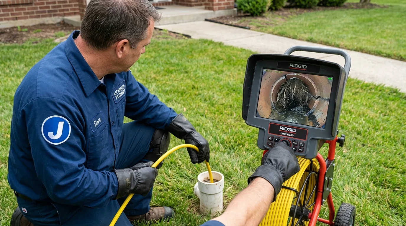 Sewer camera inspection being performed by Johns Plumbing LLC in Cicero